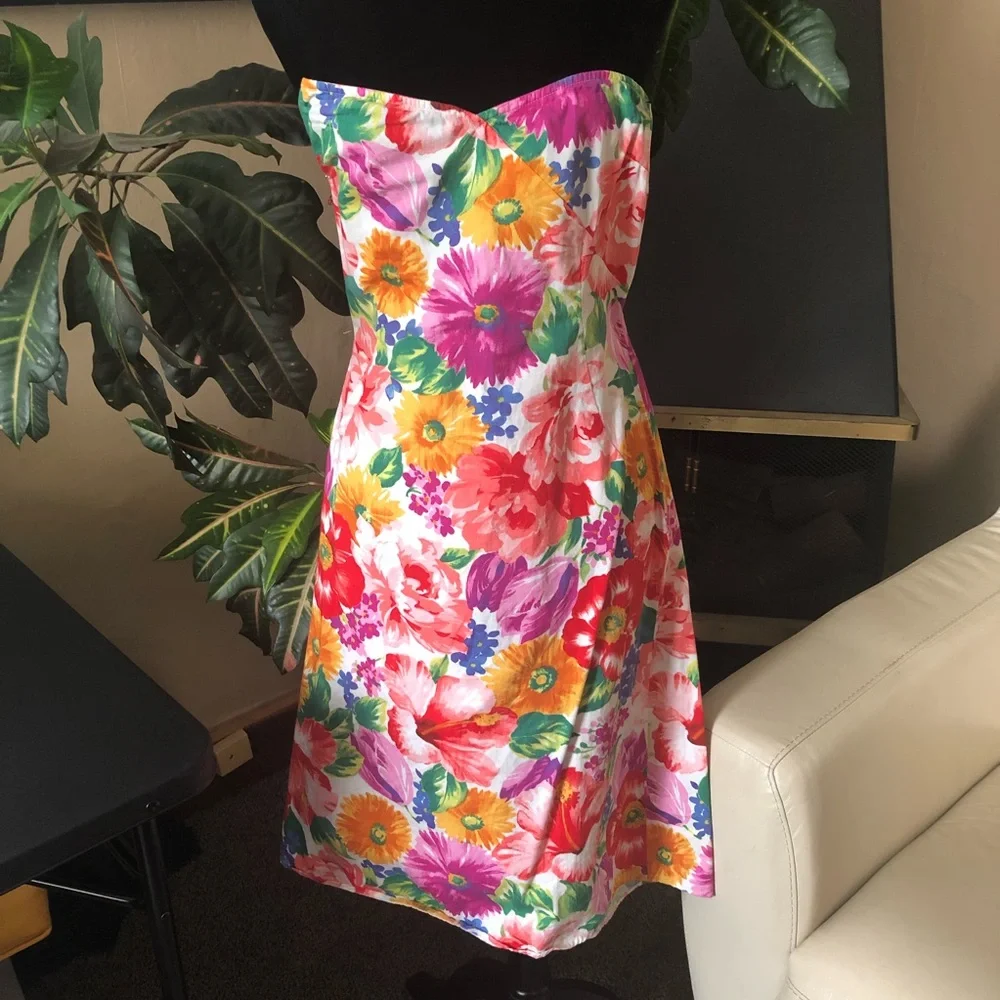 Dolce and Gabbana vintage floral strapless dress - Picture 1 of 11